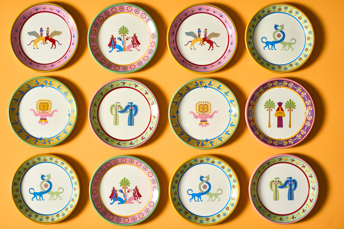 Cosmogenesis Eagle Goddesses Pink Plate