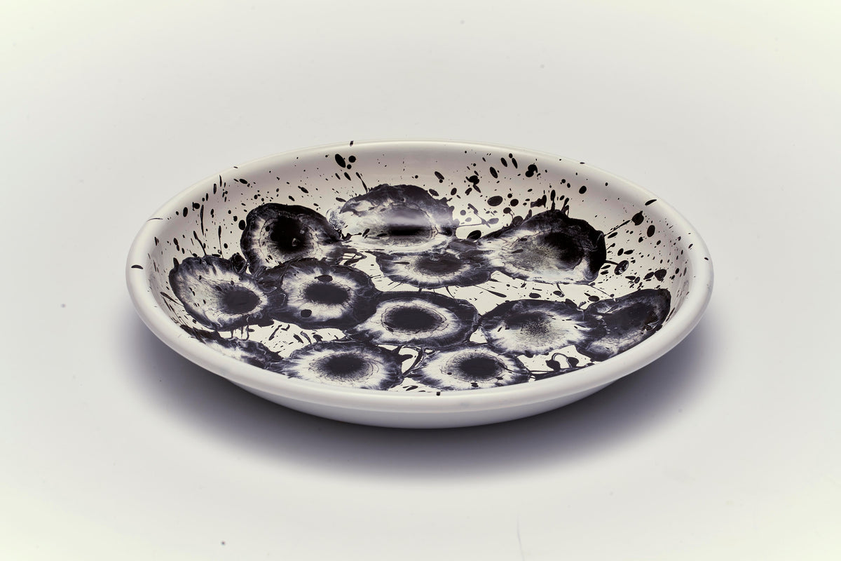 Floral Madness Big Plate – Black