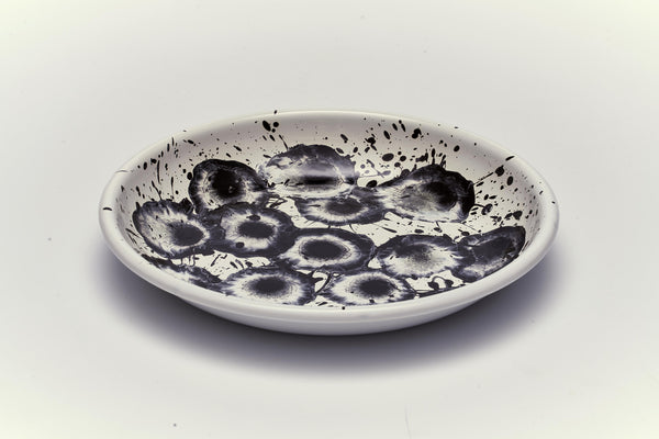 Floral Madness Black Big Plate (Box)