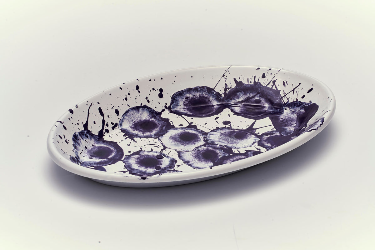 Floral Madness Oval Plate – Purple